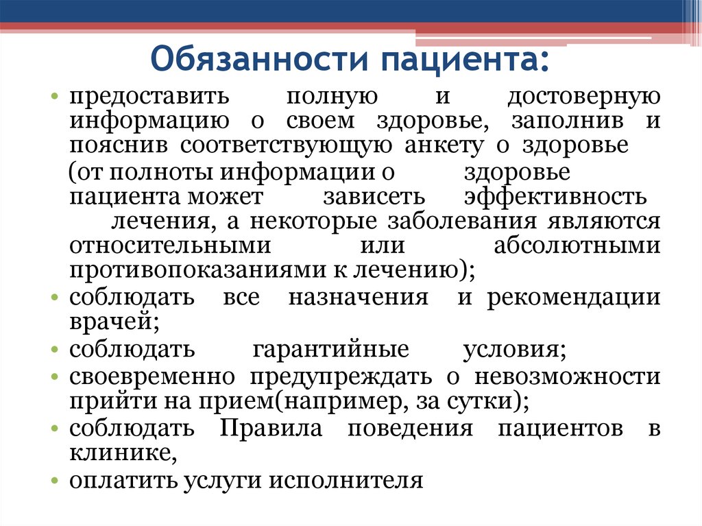 Должны ли пациенты. Обязанности пациента. Права и обязанности пациента. Обязанности больного. Основные права и обязанности пациента.