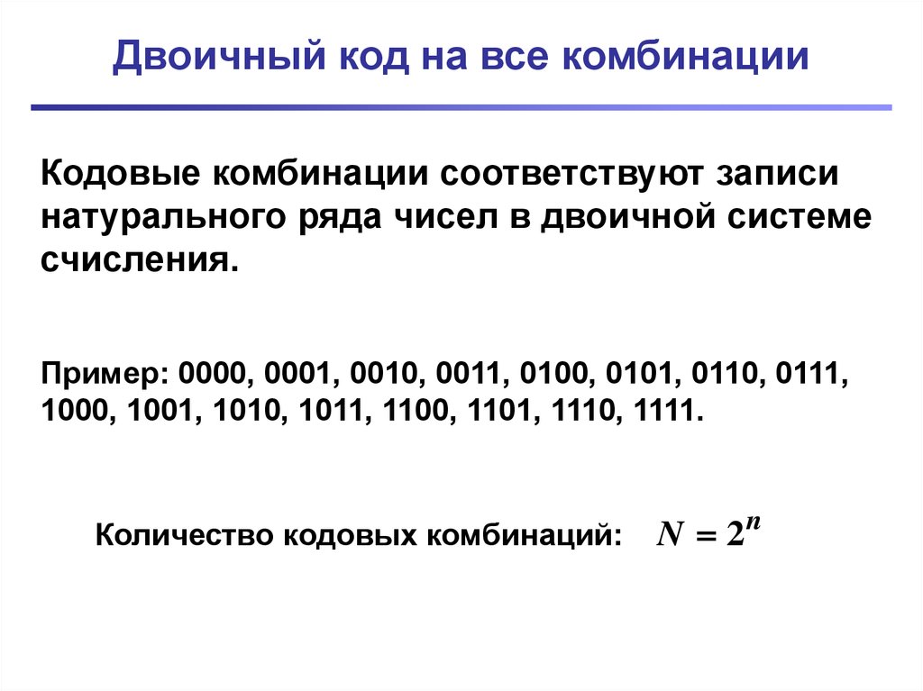 Код содержащий в кодовых комбинациях одинаковое