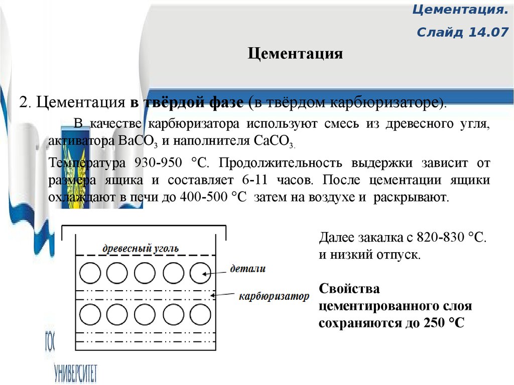 Цементация в твердом карбюризаторе