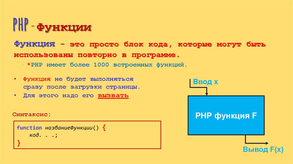 Функции в php презентация