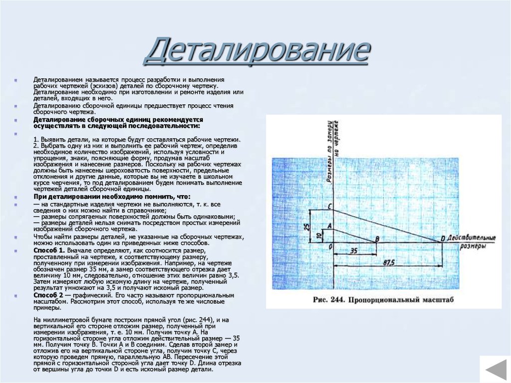 Какова последовательность процесса деталирования чертежа общего вида