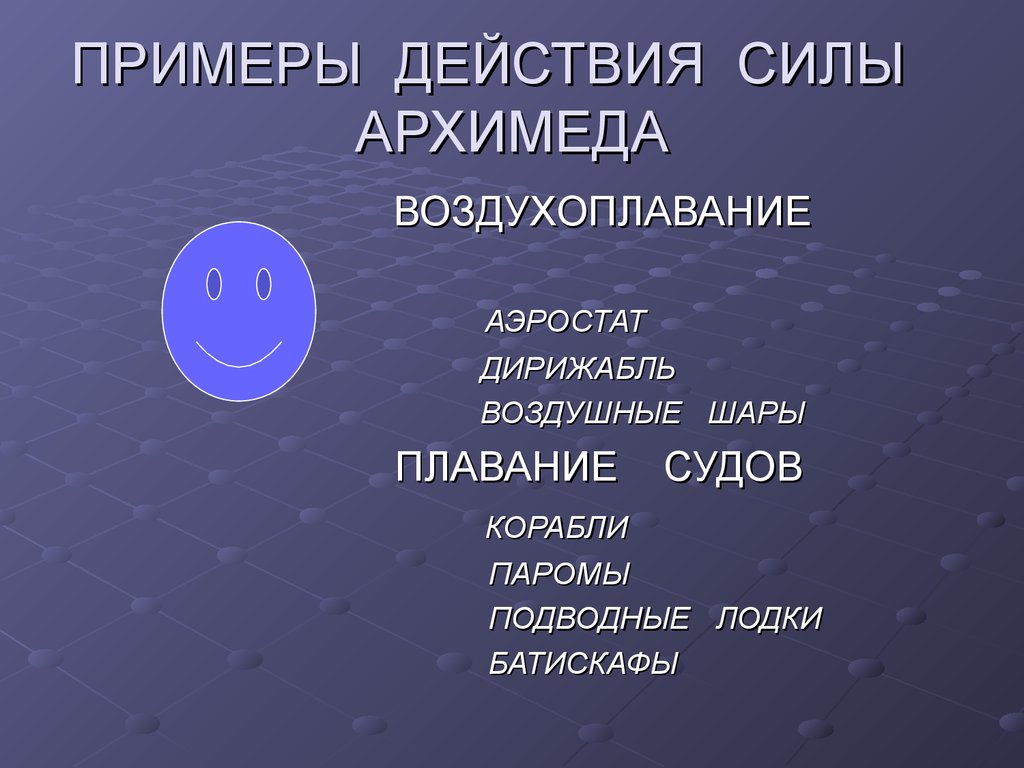 Как действует закон архимеда в воздухе 4 класс презентация