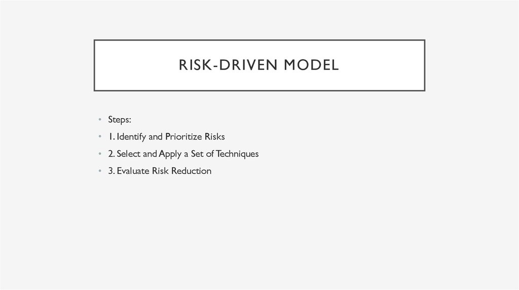 Risk-driven model