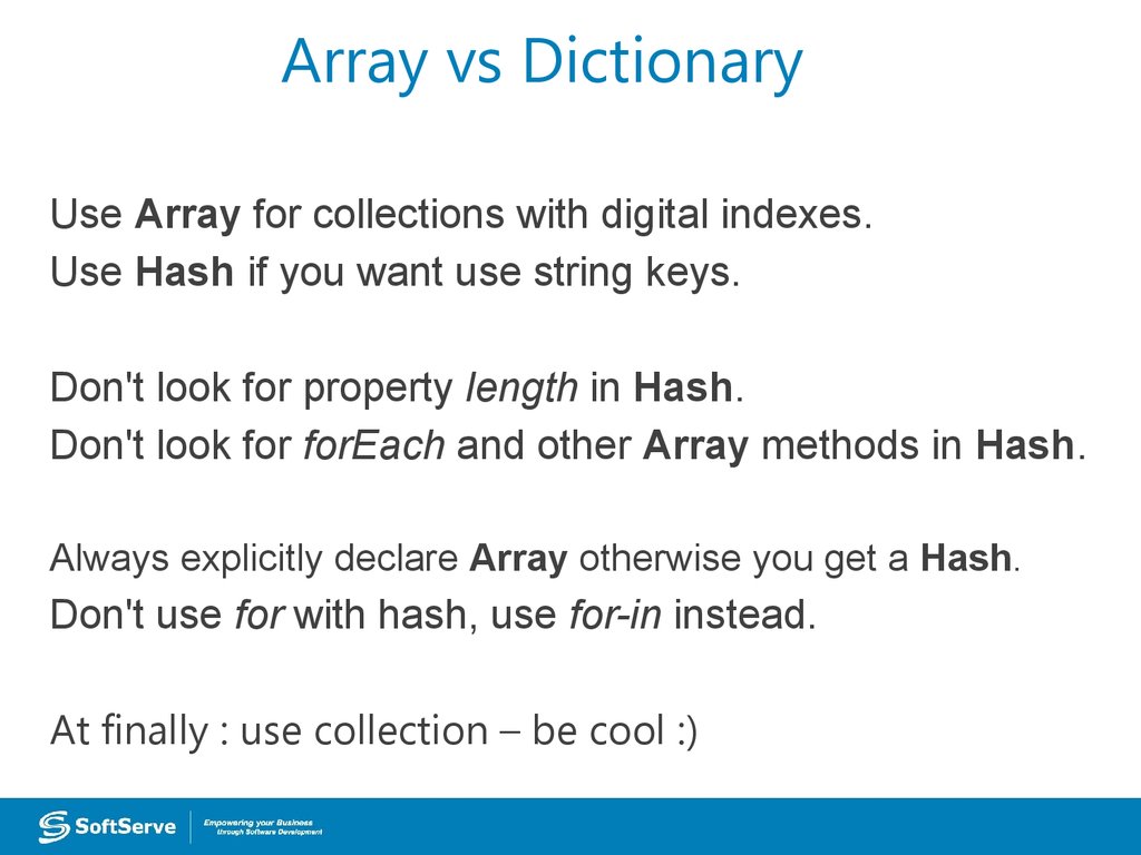 Use a Dictionary. Dictionary in js. Dictionary in use. You use this dictionary