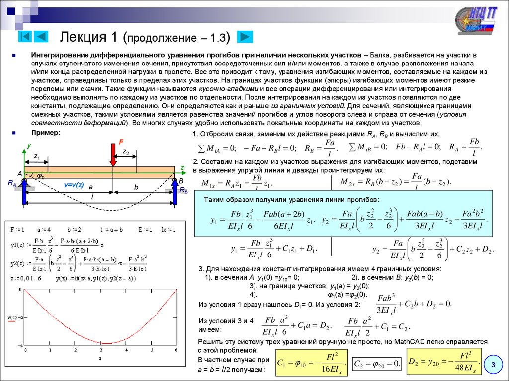 Упругой линии балки