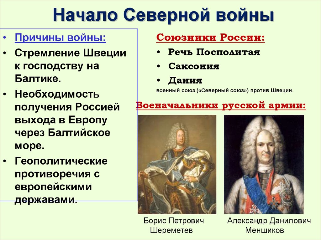 Начало северной. Полководцы Северной войны 1700-1721. Союзники и противники России в Северной войне. Союзники России в начале Северной войны. Полководцы Северной войны 1700-1721 таблица.