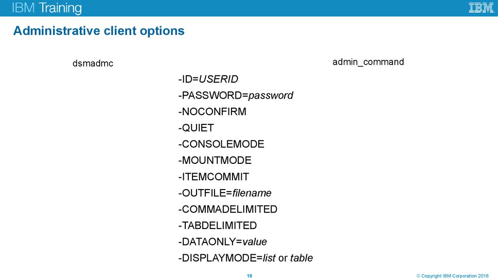Administrative client options