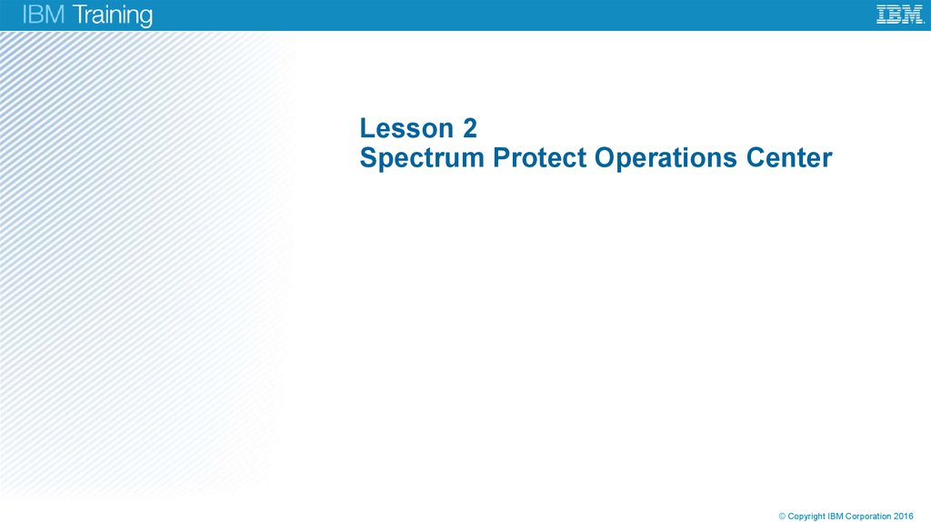 Lesson 2 Spectrum Protect Operations Center
