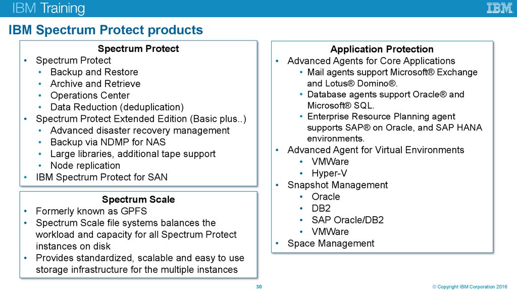 IBM Spectrum Protect products