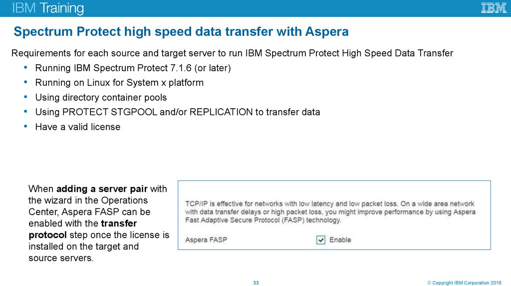 Spectrum Protect high speed data transfer with Aspera