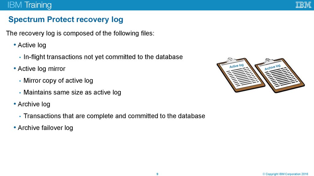 Spectrum Protect recovery log
