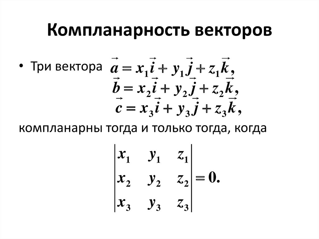 Компланарность векторов