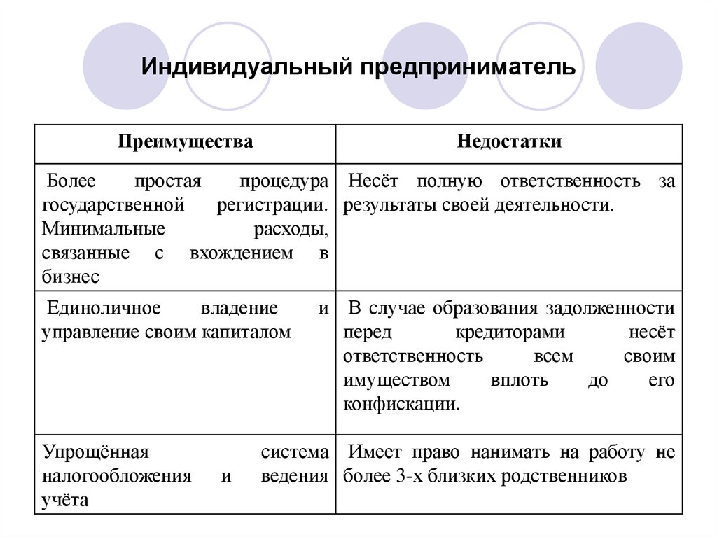 Индивидуальное предпринимательство проект