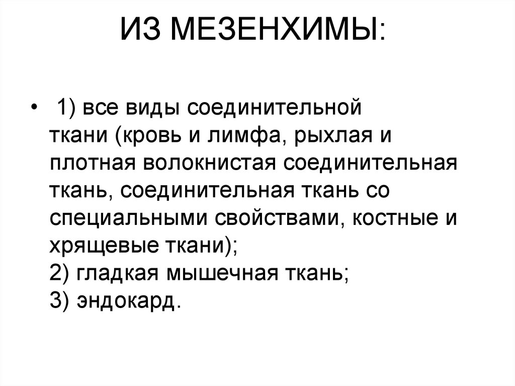 ИЗ МЕЗЕНХИМЫ: 