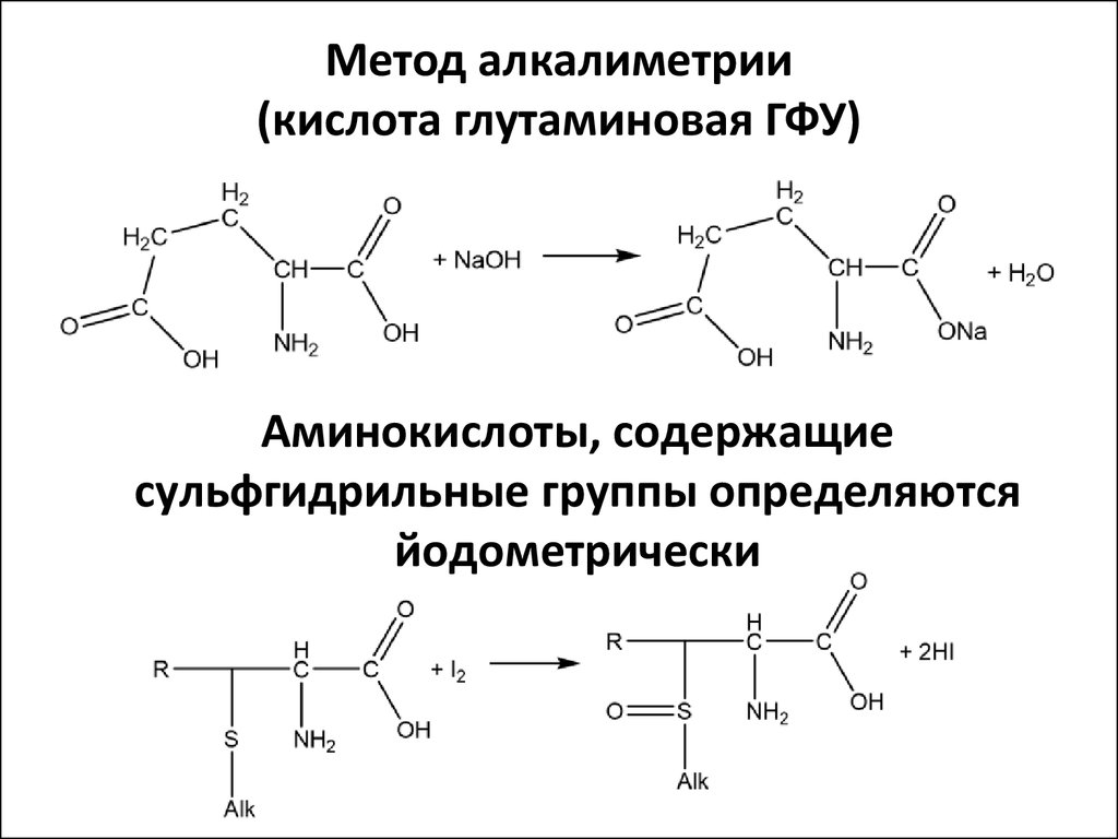 Метод алкалиметрии (кислота глутаминовая ГФУ)