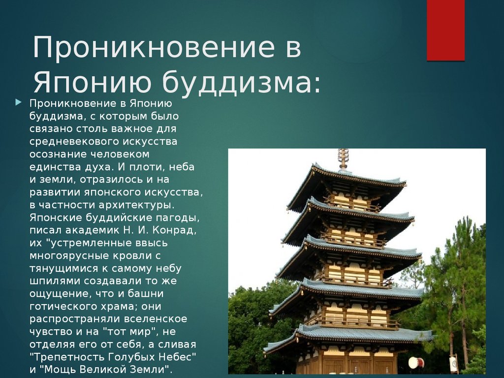 Проникновение в Японию буддизма: