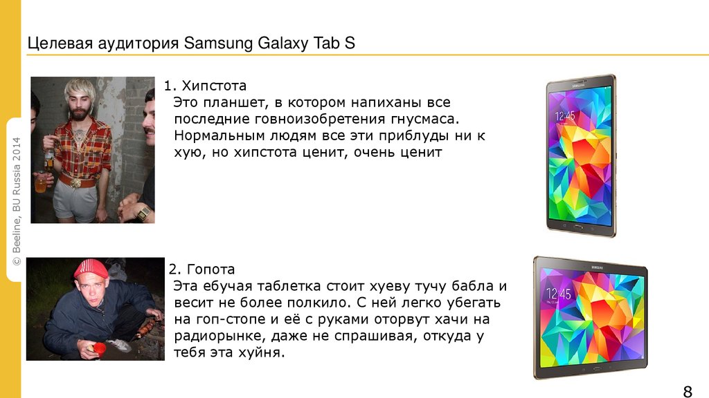 Целевая аудитория Samsung Galaxy Tab S