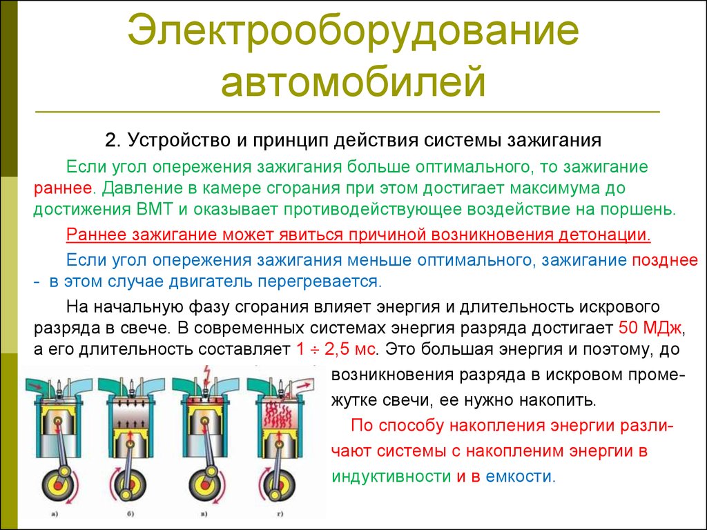 Электрооборудование автомобилей. Система зажигания. (Урок 5) - презентация  онлайн