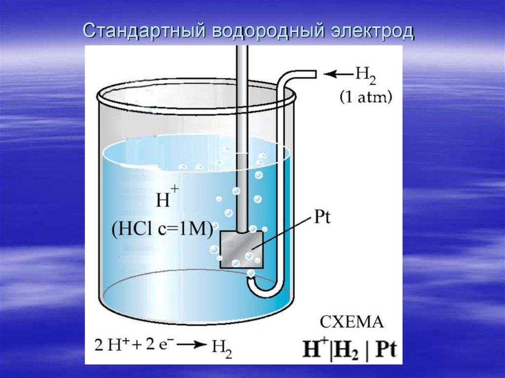 Стандартный водородный электрод схема