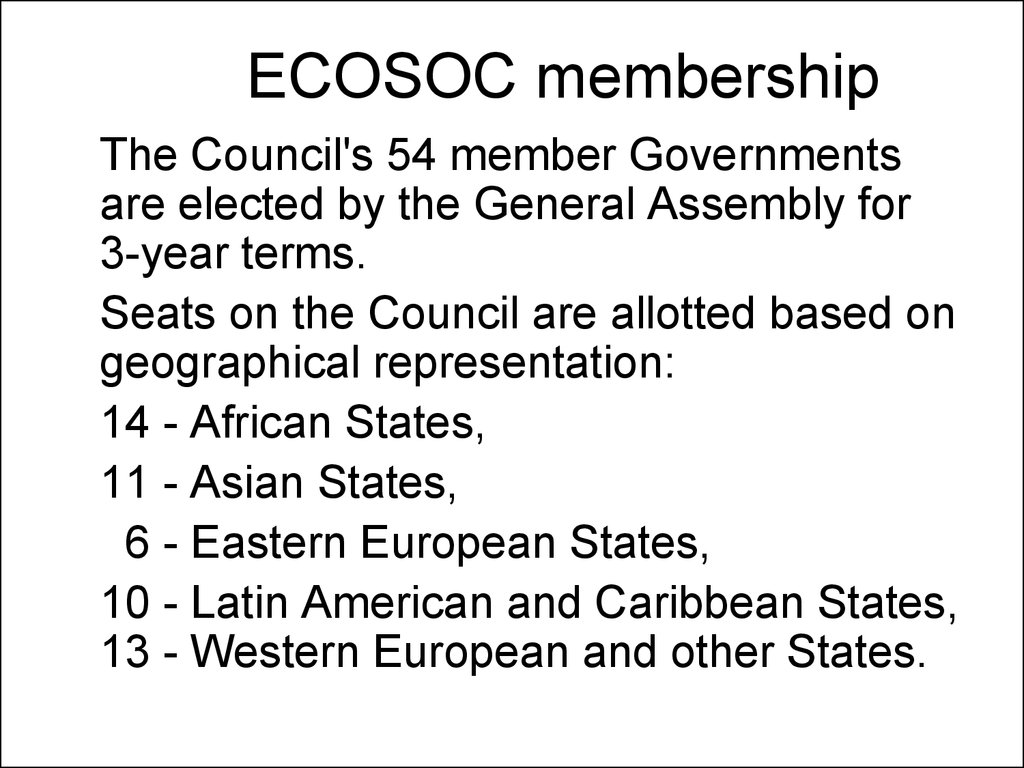 ECOSOC membership