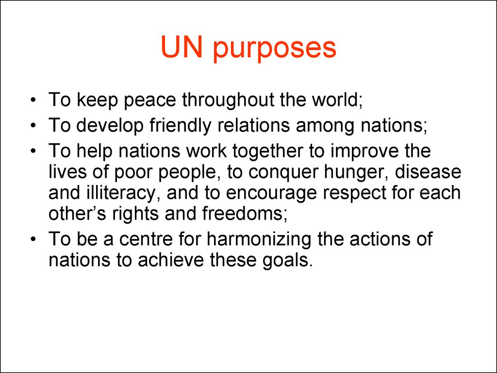 UN purposes