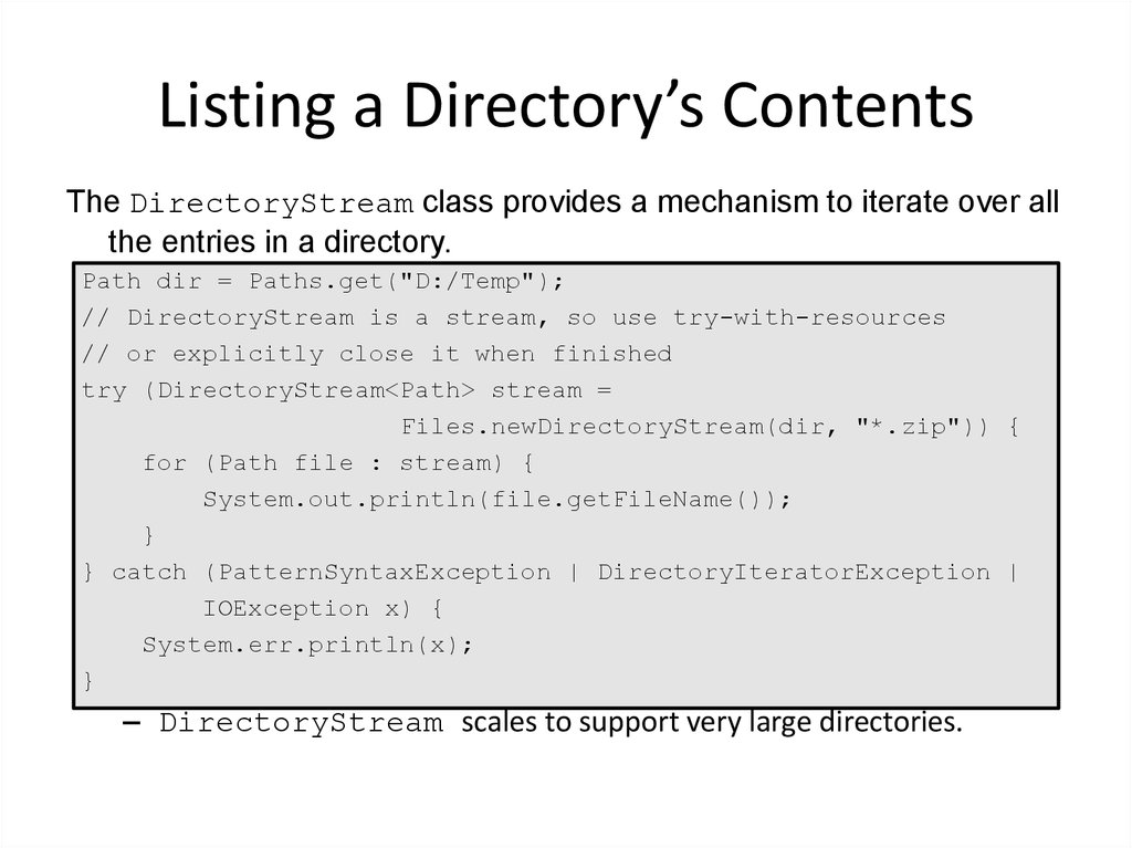 Listing a Directory’s Contents