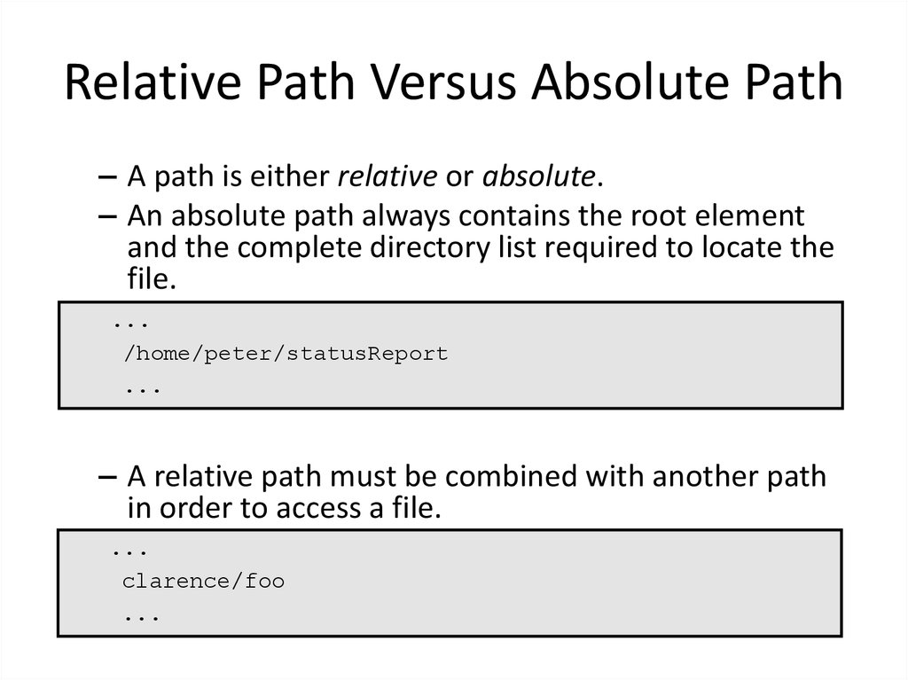 Relative Path Versus Absolute Path
