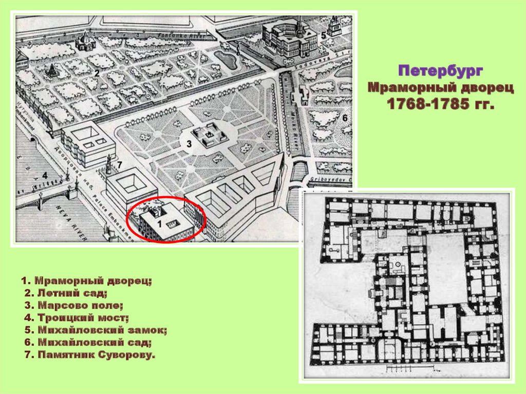 Карта санкт петербурга марсово поле