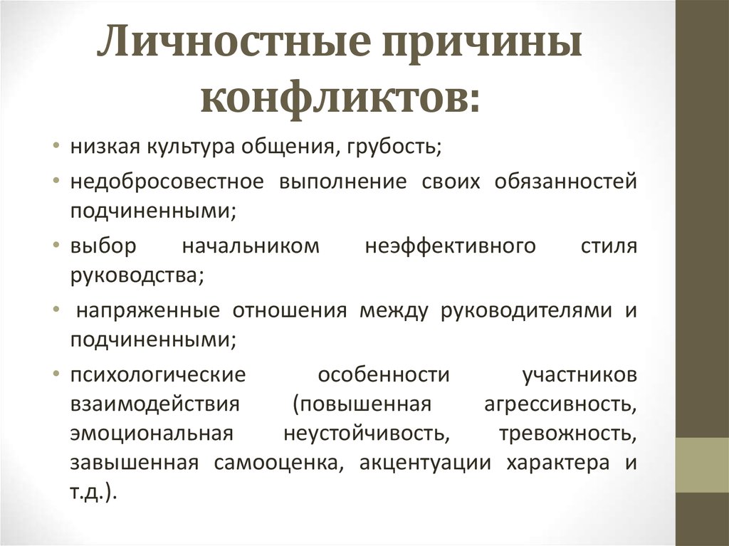 Личностные конфликты презентация