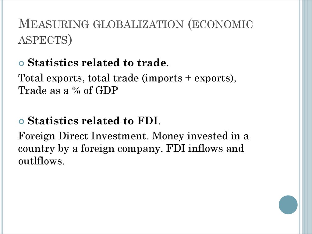 Measuring globalization (economic aspects)