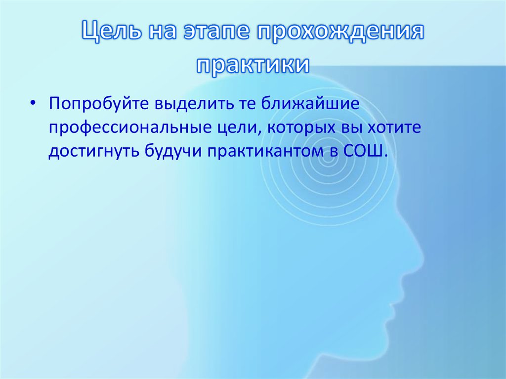 Цель на этапе прохождения практики