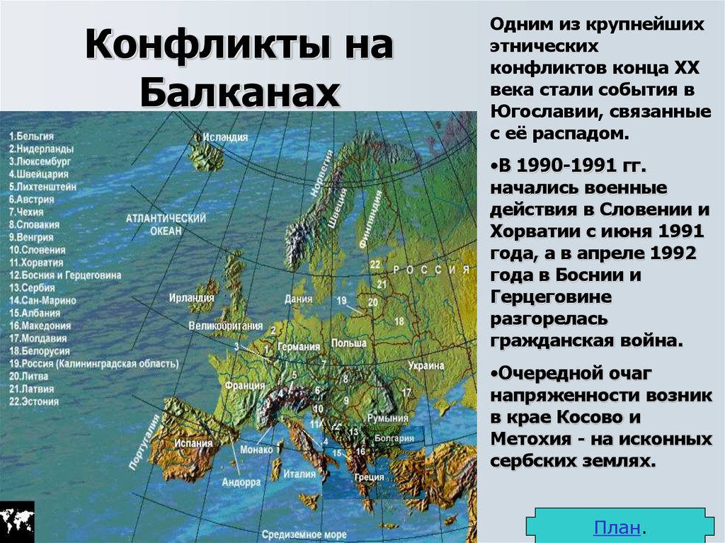 История конфликтов 20 века