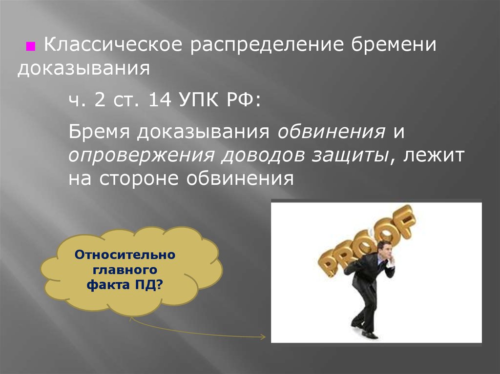 Пределы доказывания и бремя доказывания - online presentation