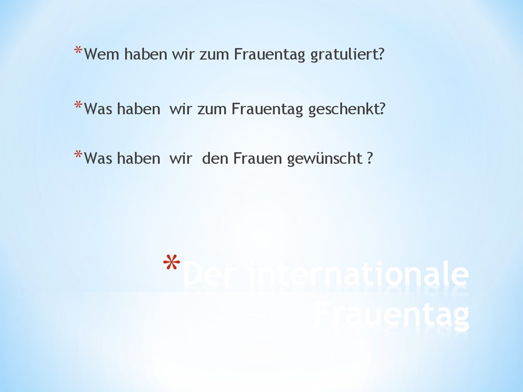 Der internationale Frauentag