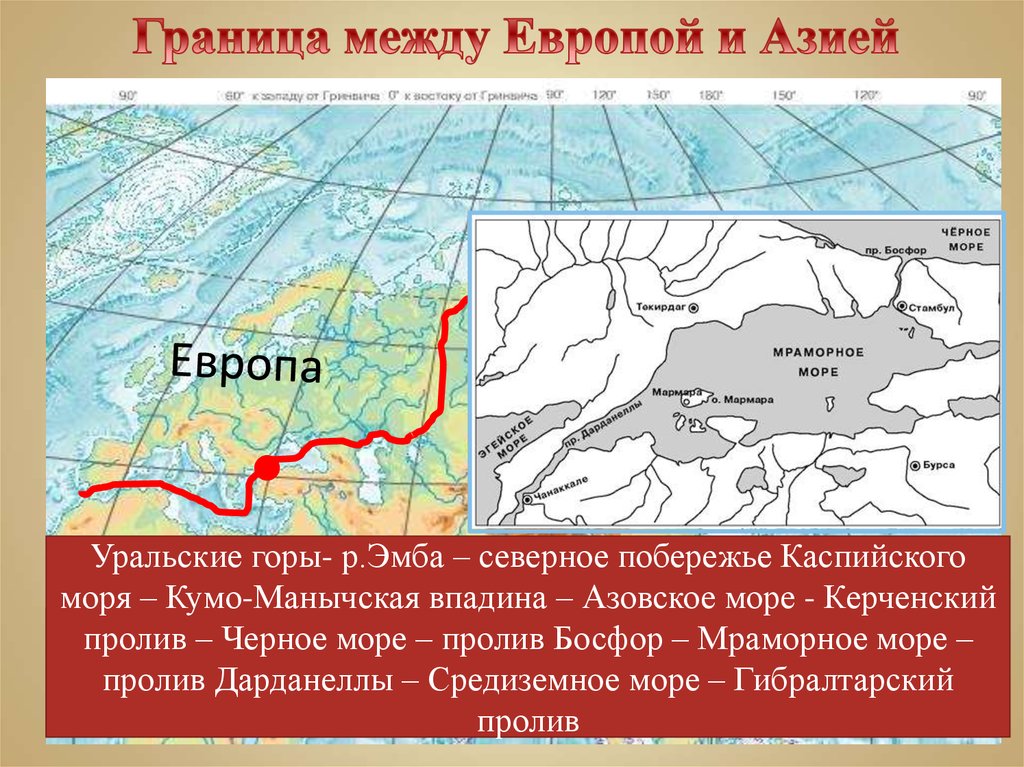 Границы северной евразии. Евразия граница между Европой и Азией. КУМО-Манычская впадина граница Европы и Азии. Евразия границы Европы и Азии. Граница между Европой и Азией проходит по Уральским горам.