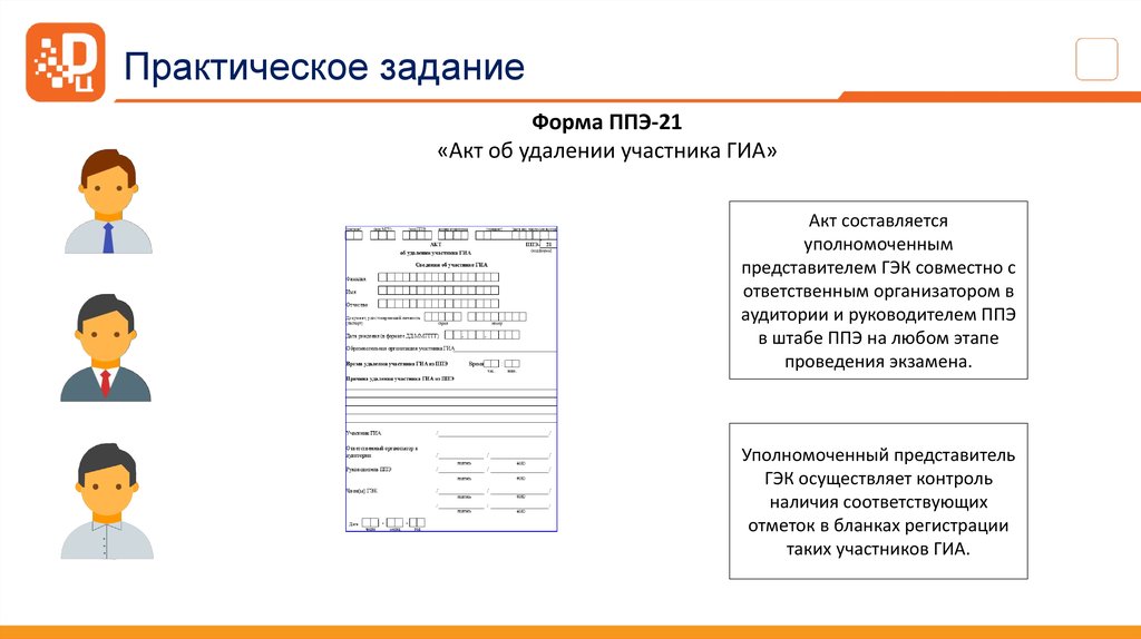 Какое практическое задание. Акт об удалении участника ГИА. Акт об удалении участника ГИА форма ППЭ-21 оформляет. Бейдж организатора в аудитории ППЭ. Форма ППЭ-21 акт об удалении участника экзамена.