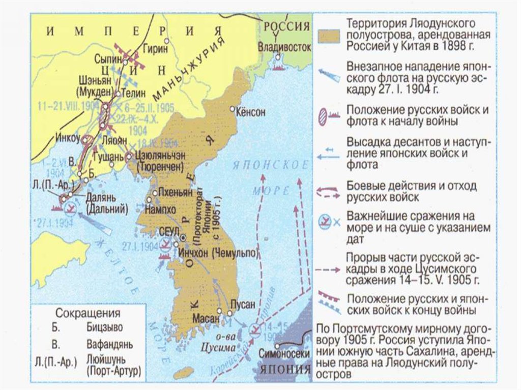 Портсмутский мирный договор карта