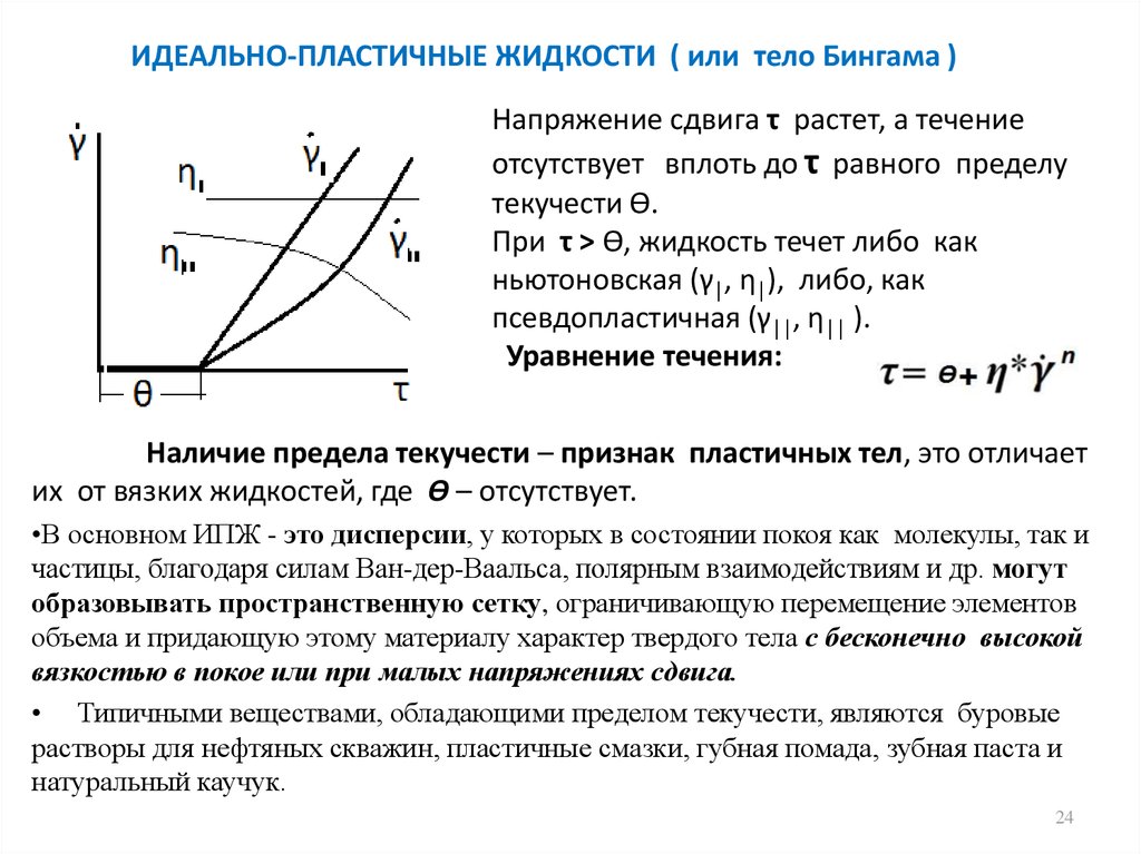 Предел жидкости. Вязкость бингамовской жидкости. Реологическая модель Бингама. Бингамовские пластичные жидкости. Напряжение сдвига.