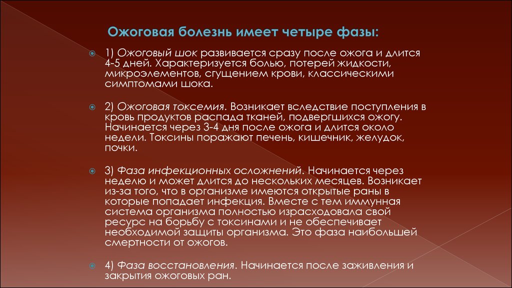 Ожоговый шок развивается при площади. Ожоговая болезнь стадии клиника. Ожоговая болезнь периоды ожоговой болезни. Фазы течения ожоговой болезни. Переходы ожоговый болезни.