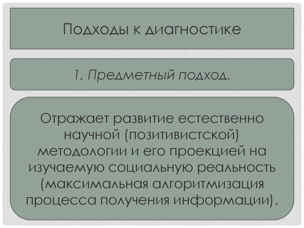 Подходы к диагностике. Предметный подход. Подходы к диагностике расходов. Качественно предметный подход в управлении. Предметный подход подход представители социология.