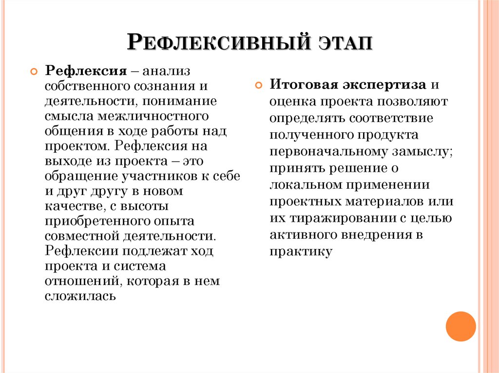 Анализ собственных результатов деятельности