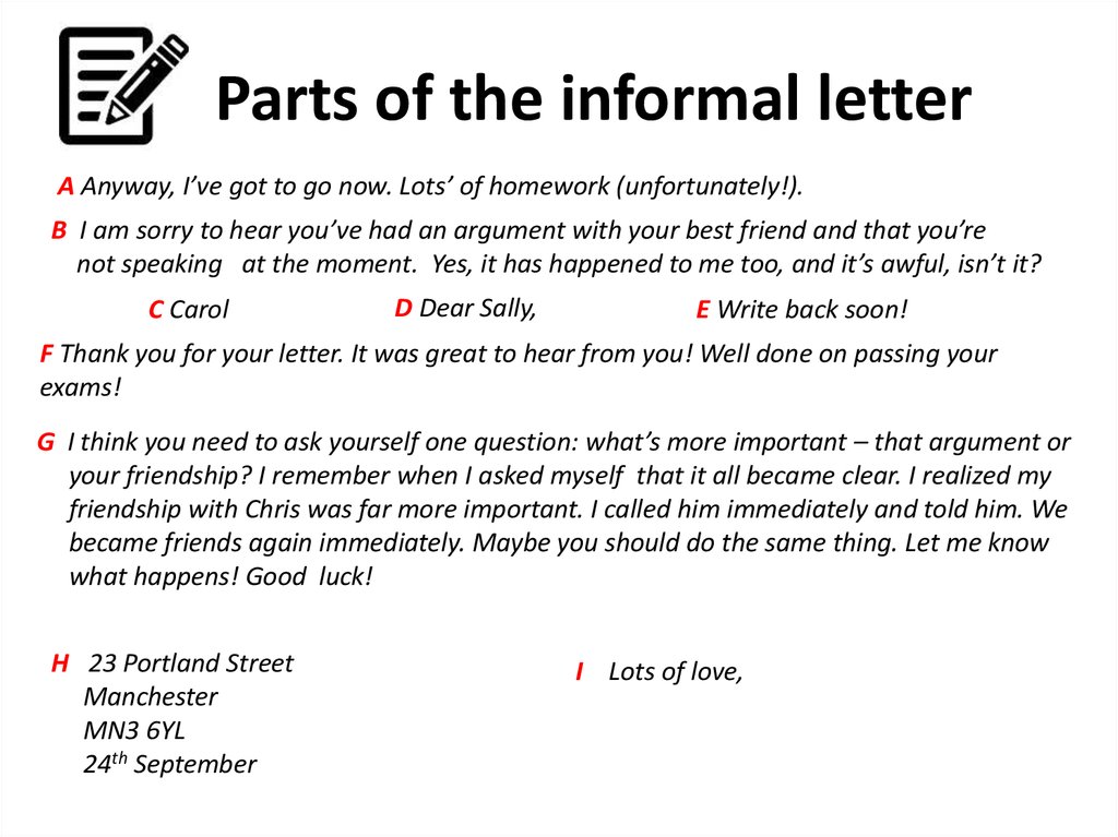 Types Of Informal Letter