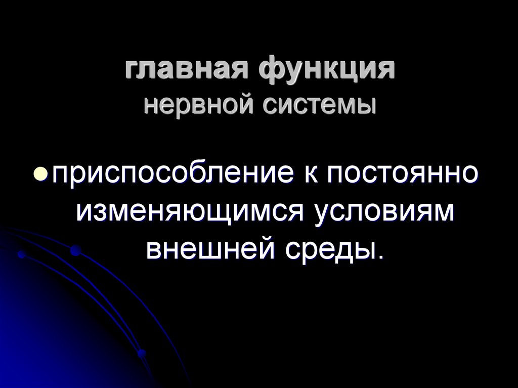 главная функция нервной системы