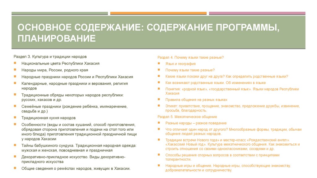 Основное содержание программы. Индия нац. Программа плаг\нирования семьи. Актуальность программы внеурочки Хакасский язык.