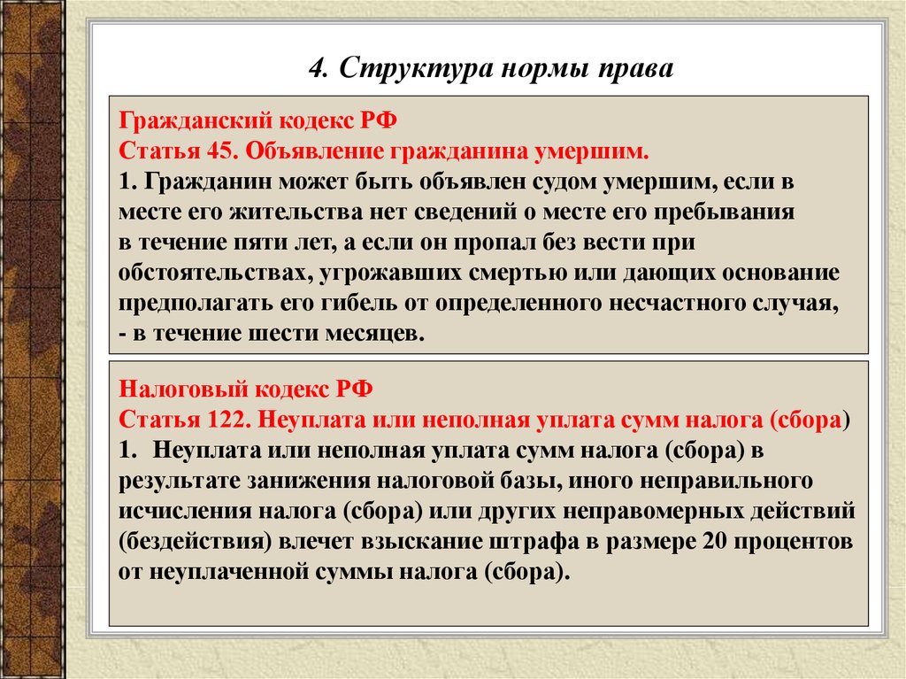 Статья нормативно. Нормы права в гражданском кодексе. Нормы гражданского кодекса. Нормы гражданского права статьи. Структура нормы права статьи.