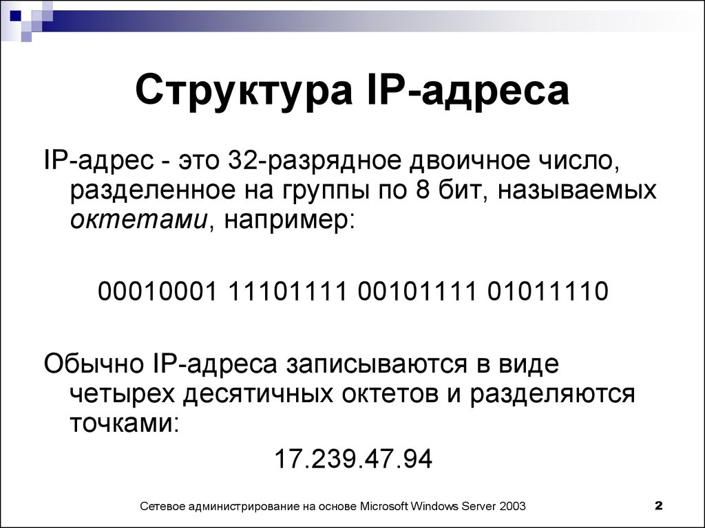 Структура IP-адреса