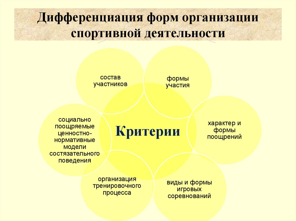 Информационную дифференциацию. Формы организации спортивной деятельности. Дифференциация фирм. Организационные формы спорта. Формы дифференциации.