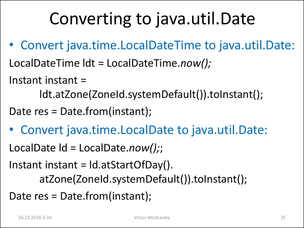 Converting to java.util.Date