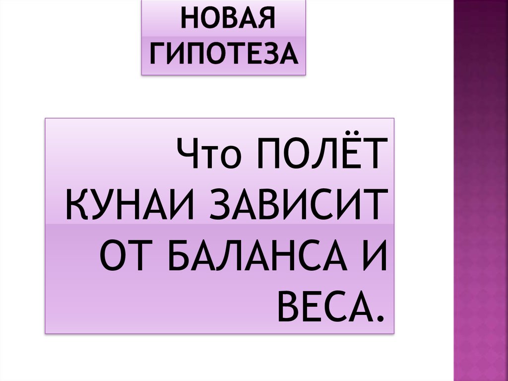 НОВАЯ гипотеза