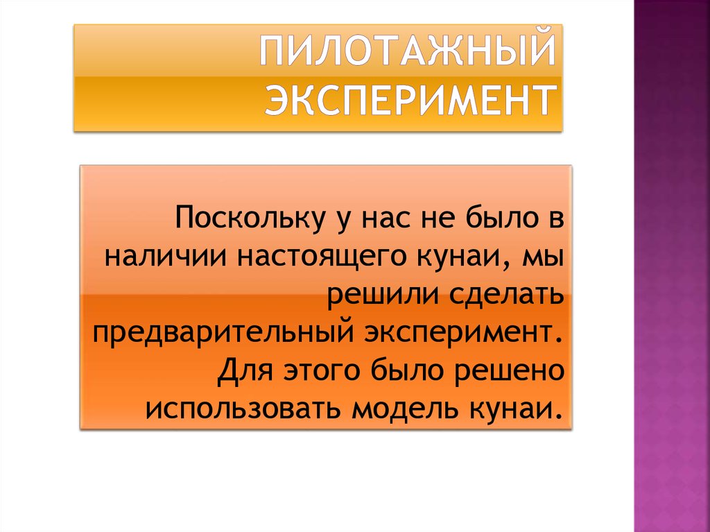 Пилотажный эксперимент